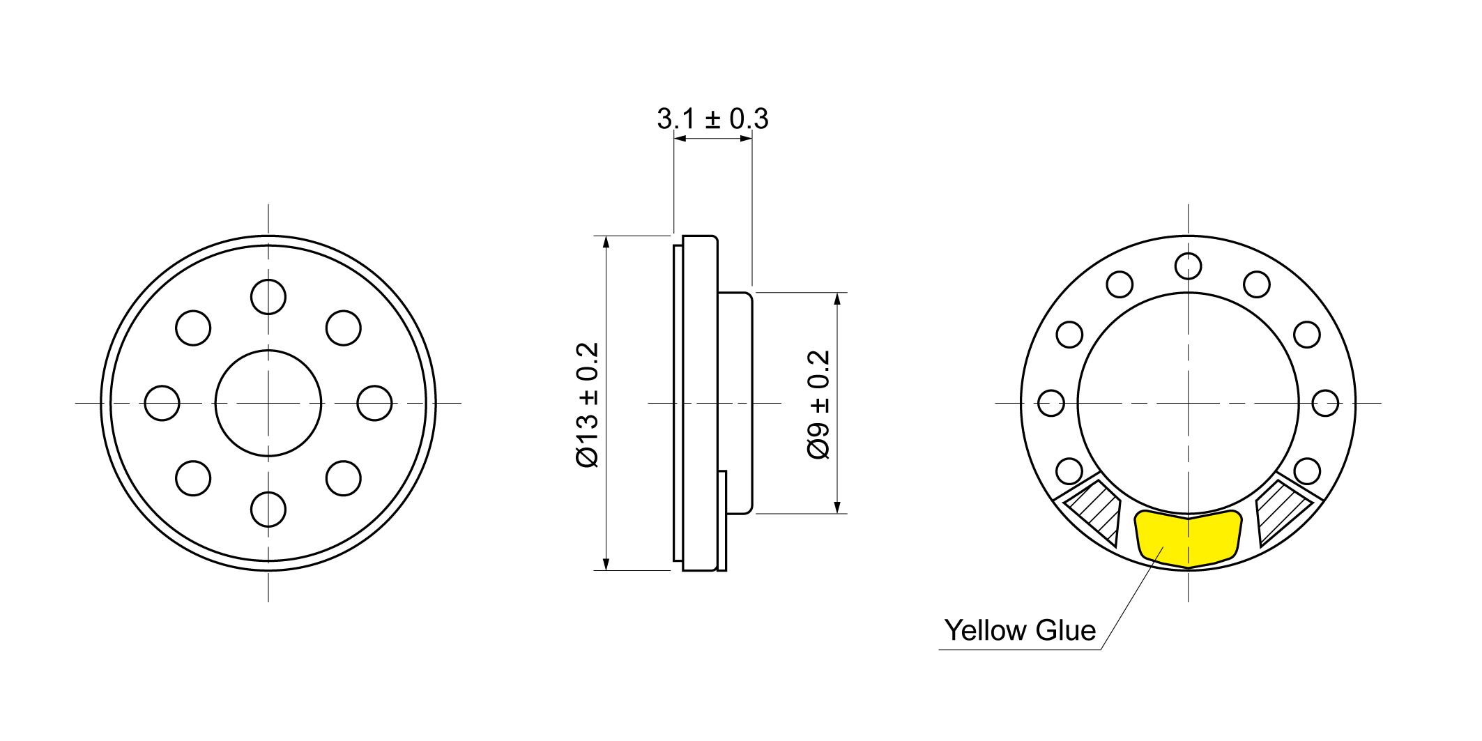 OSR13R-3.1M0.2W8M Mechanical Drawing